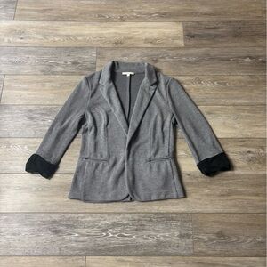 Skies Are Blue Asa Blazer Sz S Open Gray Knit Career Office Work Neutral Capsule